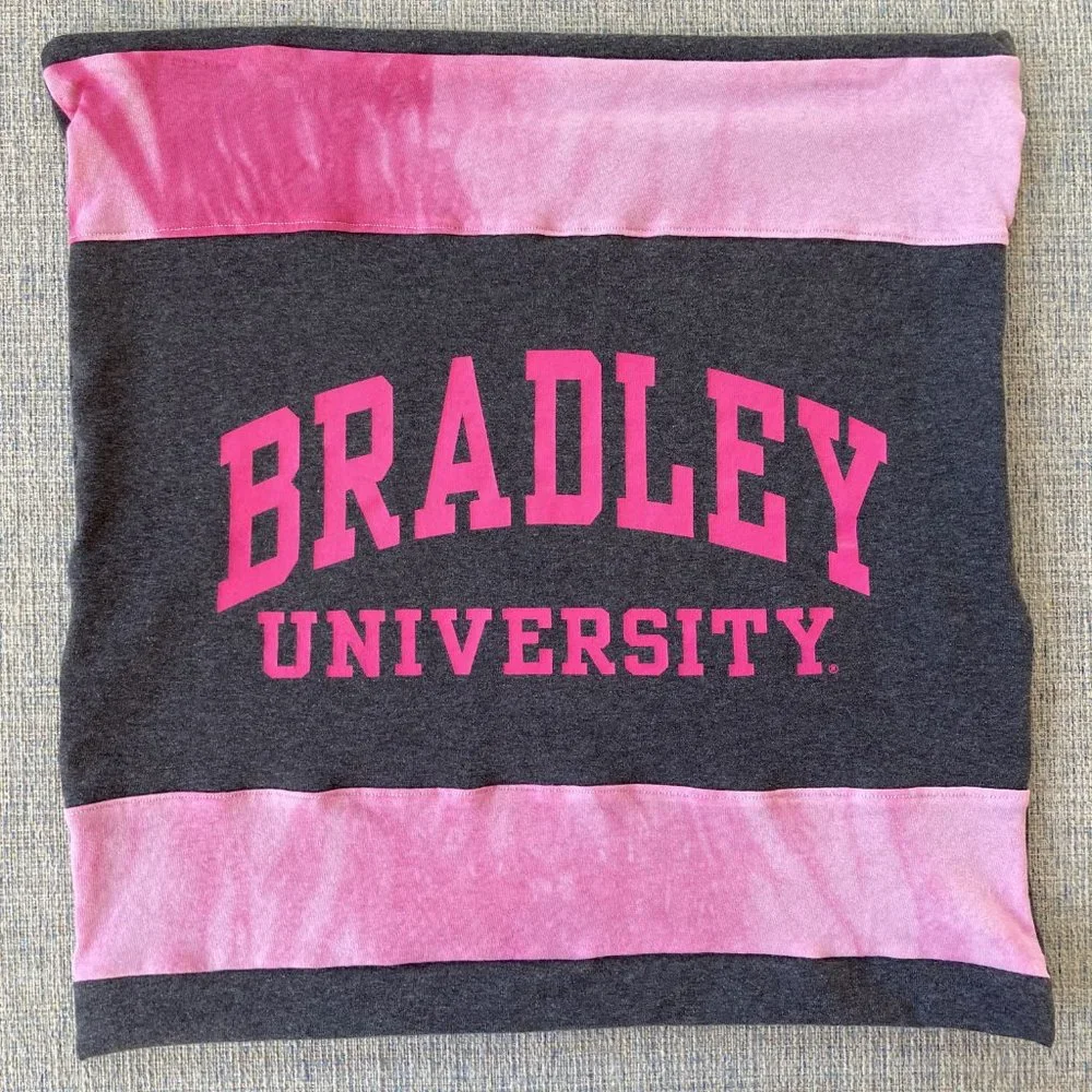 Bradley University Braves Handmade upcycled t-shirt 16 x 16 throw pillow cover